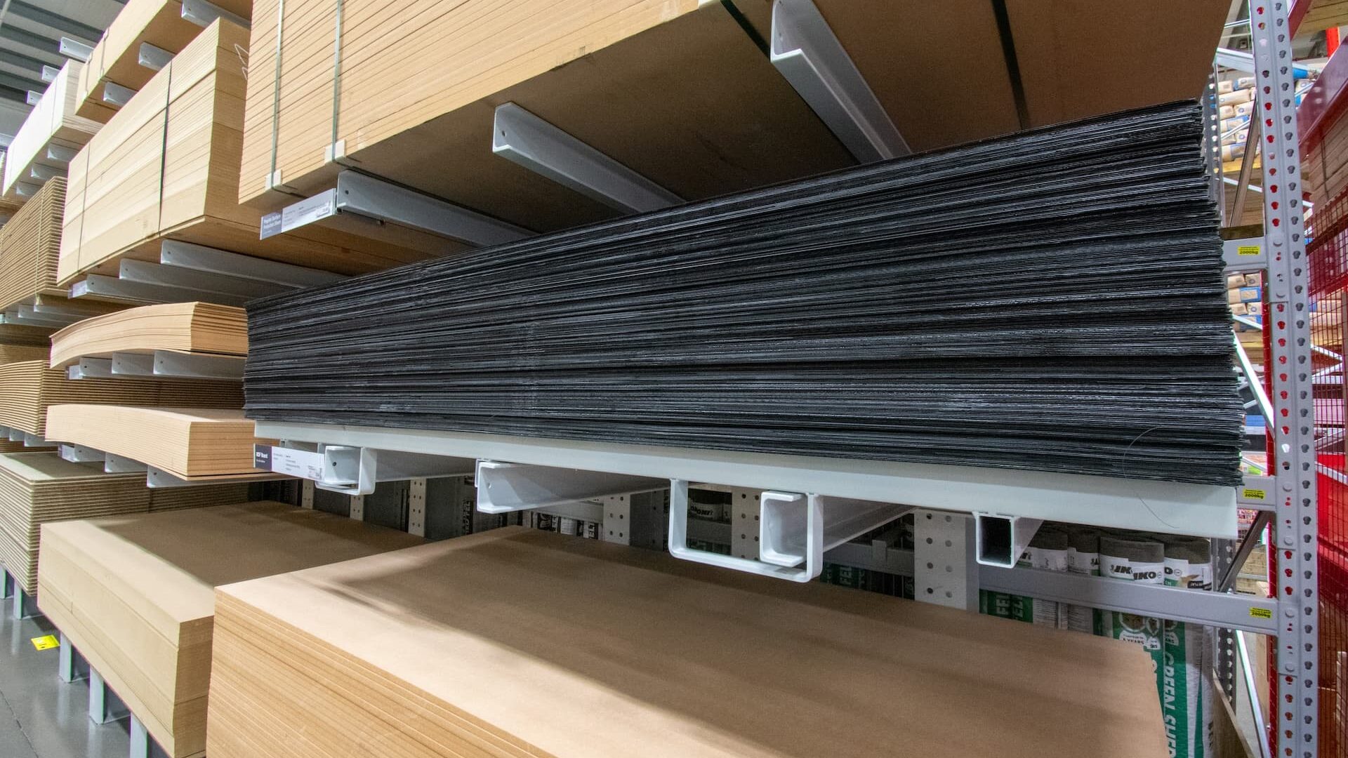 Stacked materials on cantilever racking